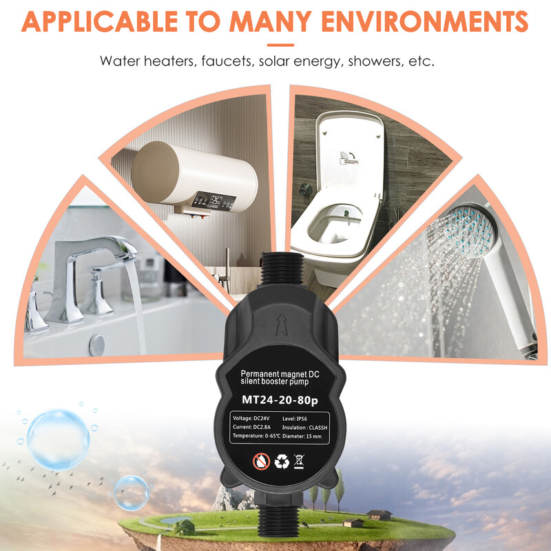 DC 24V 80W pumpa za povećanje tlaka vode za dom niskotlačna membranska pumpa 15 podizanja solarni grijač vode kuhinjske tuš pumpe