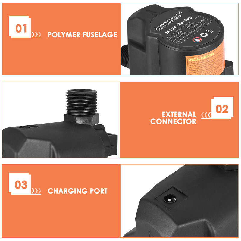 DC 24V 80W pumpa za povećanje tlaka vode za dom niskotlačna membranska pumpa 15 podizanja solarni grijač vode kuhinjske tuš pumpe