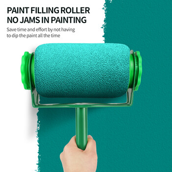 Paint Roller Brush Kit Pro, Εργαλείο χειρολαβής ζωγραφικής τοίχου με πινέλο Paint Runner και 3 πόλοι επέκτασης για τοίχους και οροφή