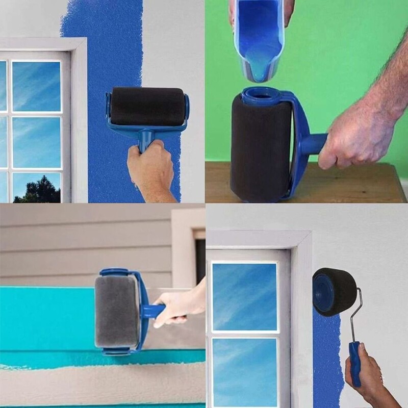 Suur rull värvirullpintsel Kodumajapidamises kasutatav vastupidav transformatsioon peente harjastega rullpintsel käsn plastikust seinahari trumli harja uks