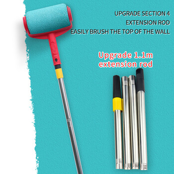 6PCS Paint Roller Brush Tools 1.1M Многофункционална домакинска удължителна пръчка Боядисване на стени Декориране на валяци за боядисване Ролки Runner