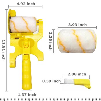Чисто изрязана ролкова четка за боядисване Ръчен ролков инструмент за кантиране на боя с валяк и четка за боядисване на прозорци на стени в стая и таван