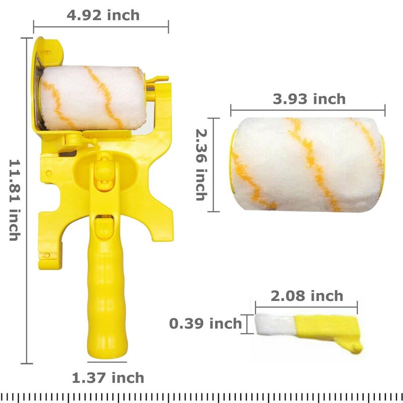Perie cu role de vopsea cu tăiere curată Instrument de mână pentru tăiere de vopsea cu rolă și perie pentru pictura ferestrei, peretelui, tavanului, camerei de acasă