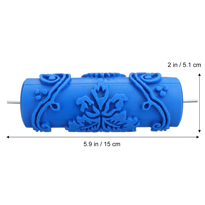 5-inčni DIY zidni ukras Empaistic cvjetni uzorak Valjak za slikanje Valjak za slikanje (plavi)