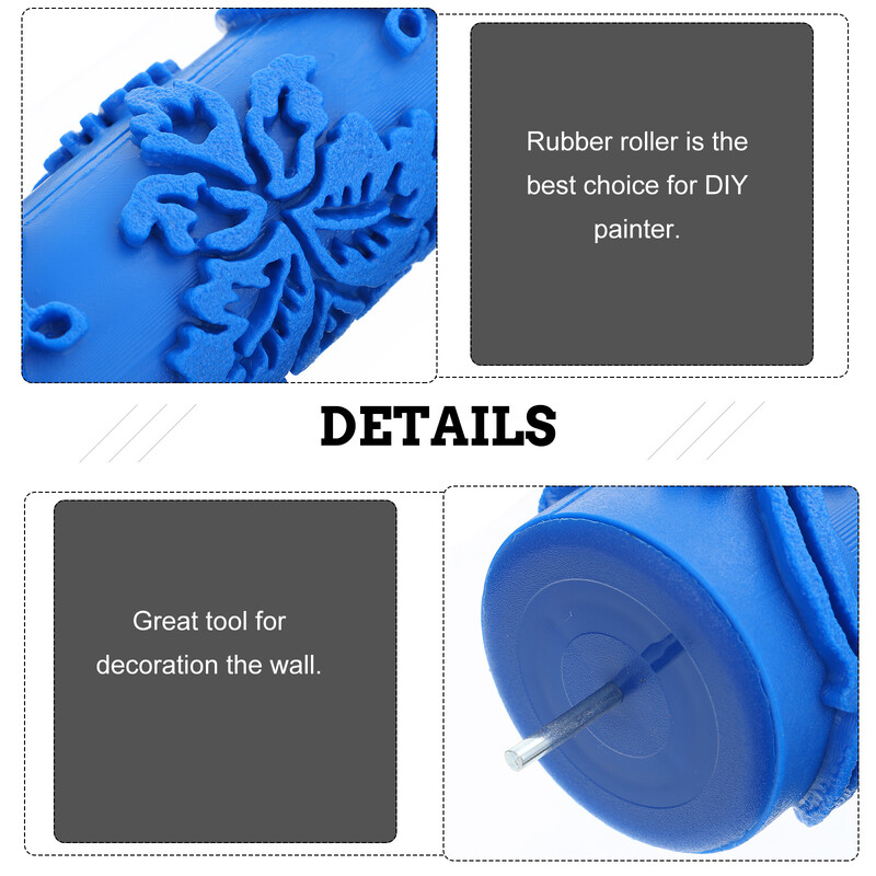 5-inčni DIY zidni ukras Empaistic cvjetni uzorak Valjak za slikanje Valjak za slikanje (plavi)