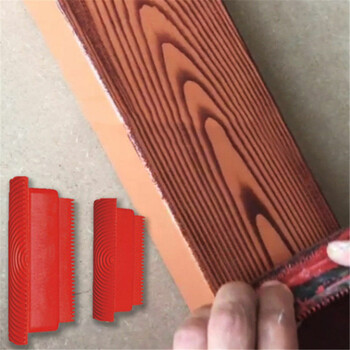 2 τμχ Rubber Roller Brush Imitation Wood Grain Texture Wall Paint Πινέλα Τέχνης Ανάγλυφο DIY Εργαλείο ζωγραφικής τοίχων Διακόσμηση σπιτιού