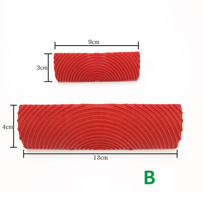 2 vnt Guminis ritininis teptukas, imituojantis medienos grūdelių tekstūrą, sienų dažų šepečiai Meno įspaudimas, pasidaryk pats sienų tapybos įrankis namų dekoravimui