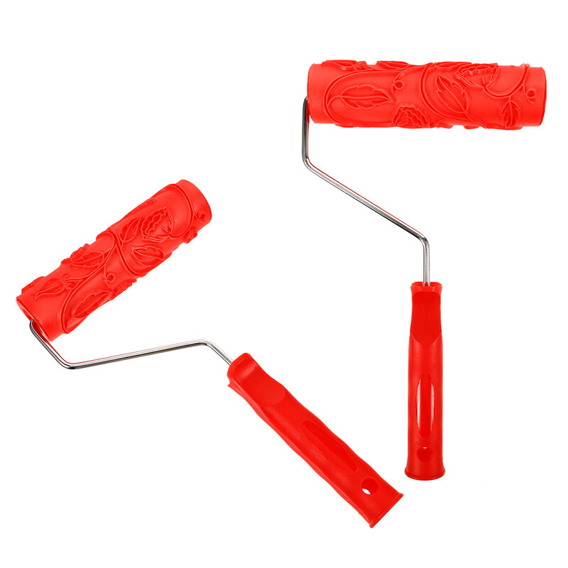 2 vnt tekstūros dažų volelis „pasidaryk pats“ raštuotas grūdėtųjų klijų gumos įspaudas tekstūruotas sienų dekoras