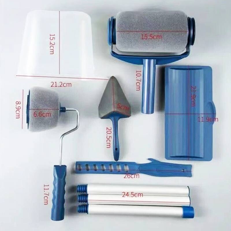 6 tk värvimisrulli multifunktsionaalne majapidamisrullipintsli komplekt ühe seina ja korraga kaasaskantav lateksvärvi rullpintsliga värvimiskomplekt