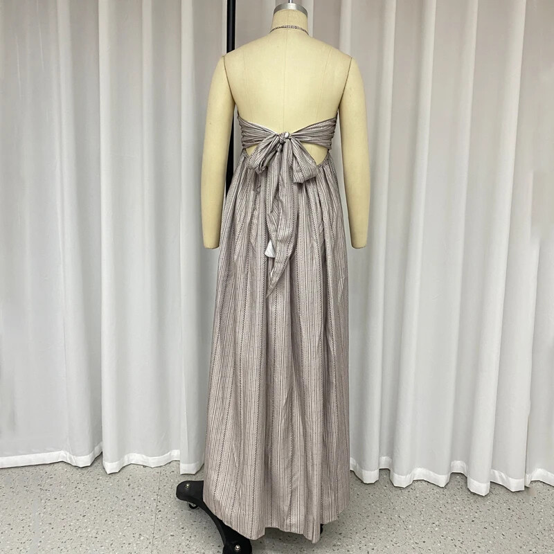 Naiste maksikleit suvine vabaaja prinditud päitsetega varrukateta V-kaelusega pits Seljata rannas lahtised plisseeritud kleidid tänavarõivad