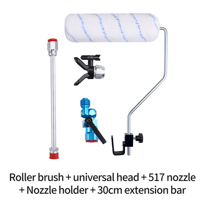 Beorio dažų ritinėlio šepetėlio rankenos įrankio atrama sienų dekoratyvinei medžiagai su 517 antgaliu, besisukanti jungtis, 30 cm ilgintuvas