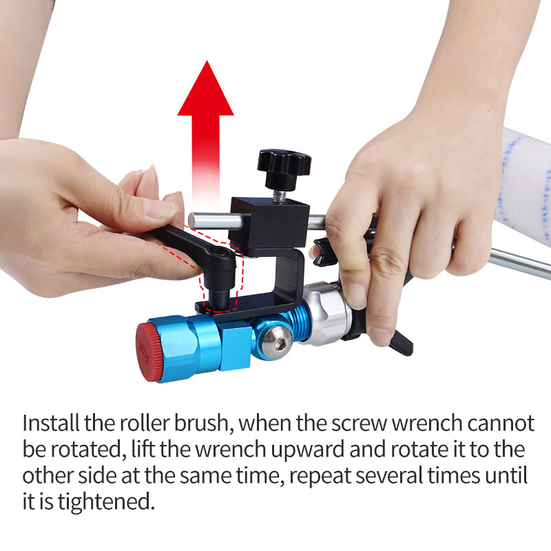 Beorio dažų ritinėlio šepetėlio rankenos įrankio atrama sienų dekoratyvinei medžiagai su 517 antgaliu, besisukanti jungtis, 30 cm ilgintuvas