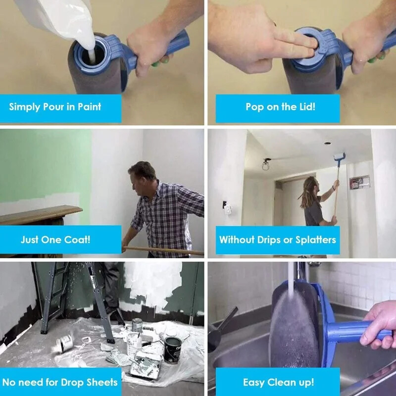 Daugiafunkcinis dažymo ratukas Profesionalus kampinis šepetys Namų biuro sienų dekoravimas „Pasidaryk pats“ teleskopinės rankenos dažai, smulkūs įrankiai