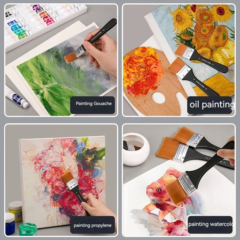 Atminties dažų šepetėlių rinkinys Akrilinis „pasidaryk pats“ grafiti šepetėlių rinkinys, skirtas menininkui alyvos šveitimo šepetėliui mokyklos piešimo dažams, raštinės reikmenims