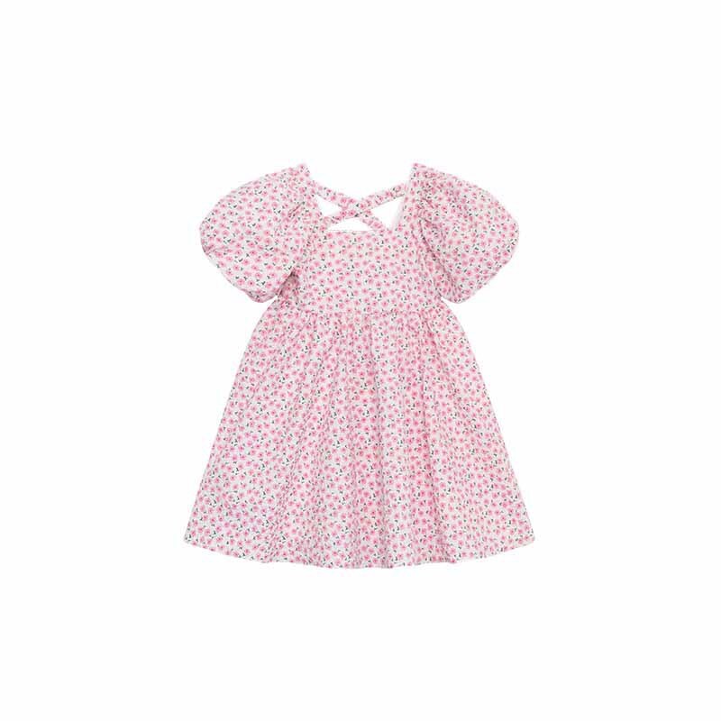 22274 Laste suveriided 2024 Uus mullivarrukatega tüdrukute kleit, kuum allahindlus Lilleline printsessi kleit