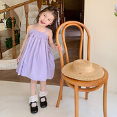 Tüdrukute Suspender kohev kleit hingav volangidega kleit Tüdrukute armas printsessi peokleit varrukateta punnis seelik