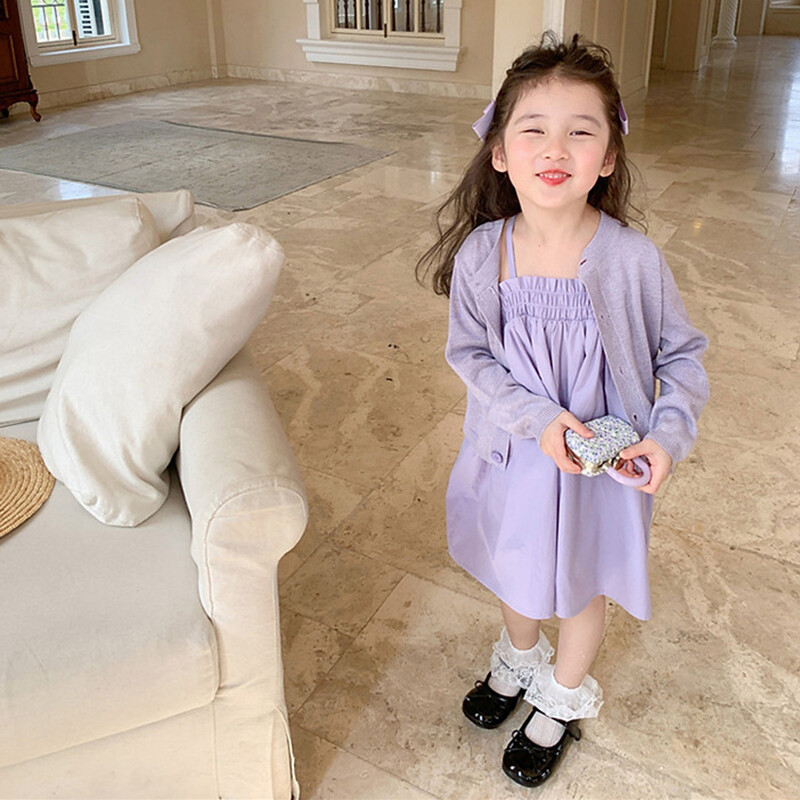 Tüdrukute Suspender kohev kleit hingav volangidega kleit Tüdrukute armas printsessi peokleit varrukateta punnis seelik