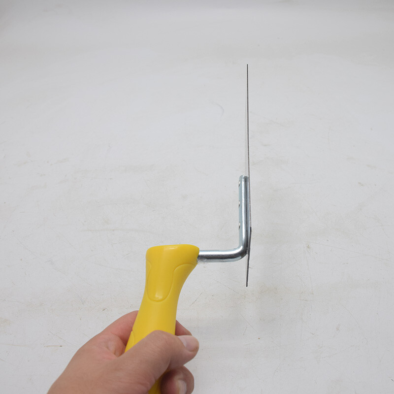 Geltona rankena šaukštas klijavimo mentele glaistas peilis pjaustytuvas peilis plytelių įrankis mangano plieno plastikinė rankena
