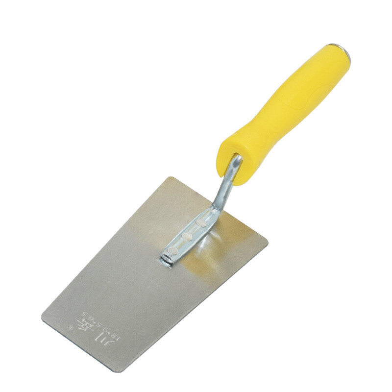 Geltona rankena šaukštas klijavimo mentele glaistas peilis pjaustytuvas peilis plytelių įrankis mangano plieno plastikinė rankena