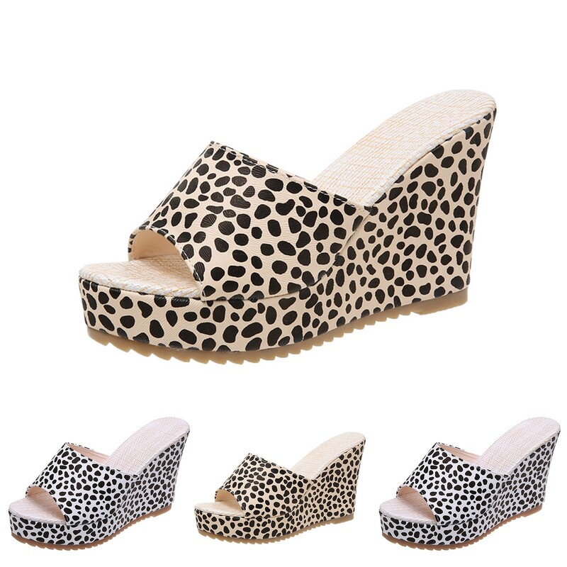 Sandale pentru femei Mărimea 9 Pantofi pentru femei Pantofi cu toc pană cu talpă groasă Sandale la modă cu un picior cu funde pentru femei late