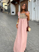 Prinditud Lotus Leaf varrukatega lõhestatud naiste maksikleit Elegantne ruudu kaelusega kõrge vöökohaga suvekleidid 2024. aasta kõrge tänavarõivaste hommikumantlid