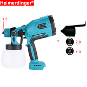 Heimerdinger bezvadu krāsas smidzinātājs Makita 18V akumulatoram, 1000 ml konteiners HVLP smidzināšanas krāsas pistole ar bezsuku motoru