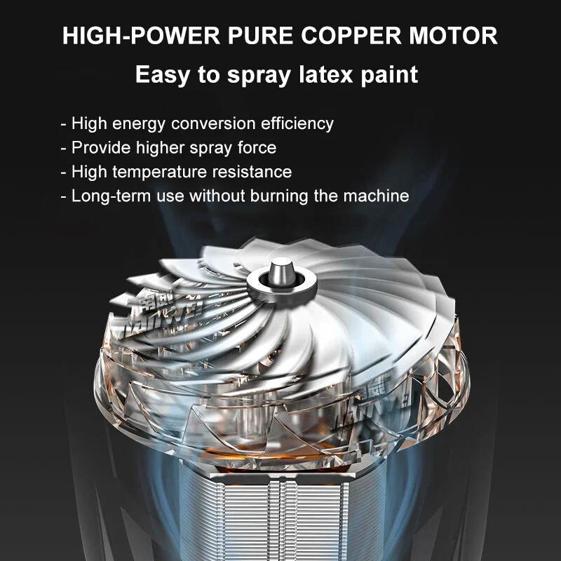 1800W 220V 110V elektriline pihustuspüstol suure võimsusega HVLP värvipihusti auto mööbli terasest kattega õhuhari vasest otsik