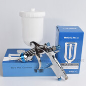 kvaliteetne W101 hvlp gravitatsioonipihustuspüstol W-101 400CC plastpott 1.0/1.3/1.5/1.8mm originaal autentne pihustuspüstol