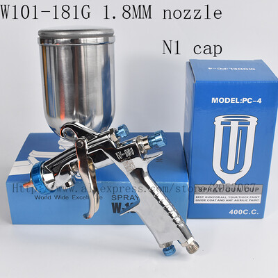 kvaliteetne W101 hvlp gravitatsioonipihustuspüstol W-101 400CC plastpott 1.0/1.3/1.5/1.8mm originaal autentne pihustuspüstol