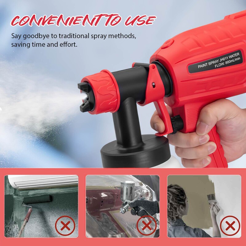 Pistol electric de pulverizare de 1000ML 700W Pulverizator de vopsea de uz casnic Controlul fluxului Pulverizare ușoară Duză reglabilă Pistol electric de pulverizare de vopsea