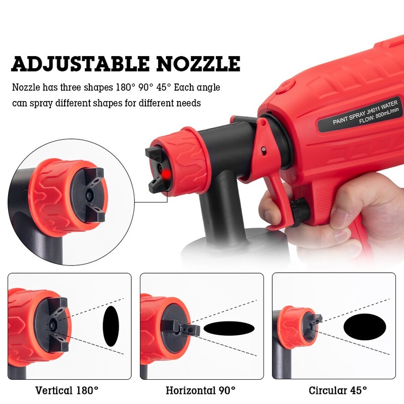 Pistol electric de pulverizare de 1000ML 700W Pulverizator de vopsea de uz casnic Controlul fluxului Pulverizare ușoară Duză reglabilă Pistol electric de pulverizare de vopsea