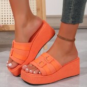 Επώνυμα γυναικεία παπούτσια 2024 Νέα αντιολισθητικά γυναικεία παντόφλες με χοντρή σόλα μόδας έξω Γυναικεία ρούχα One Word Drag Zapatillas Mujer