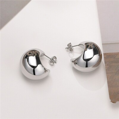 Senoviniai stambūs kupolai nuleidžiami auskarai moterims Auksinės spalvos nerūdijančio plieno stori ašariniai auskarai pareiškimas vestuvių papuošalai