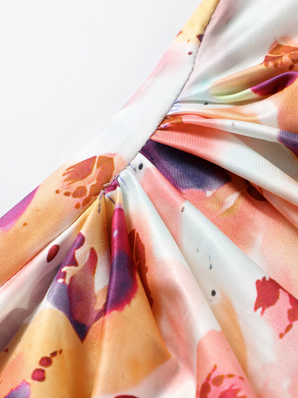 Trükitud plisseeritud kleidid naistele O kaelusega varrukateta kõrge vöökohaga puusakomplekt õhuke naiste kleit 2024 suvine uus rand, naiste vestid