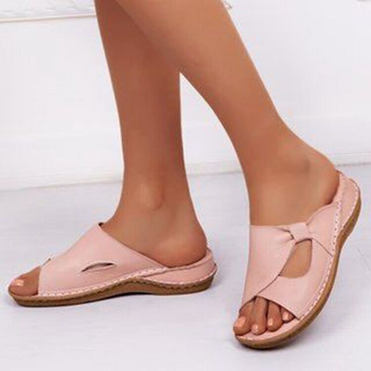 Σανδάλια Γυναικεία Plus Size 35-43 2023 Νέα ρετρό καλοκαιρινά Flat Casual Παντόφλες παραλίας Γυναικεία Wedge Platform Ορθοπεδικές τσουλήθρες