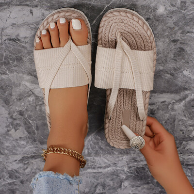 Naiste lamedad sussid 2024, suvine uus mood sandaalid Mugavad kerged vabaaja sussid Disainer õues ranna liumäed naistele