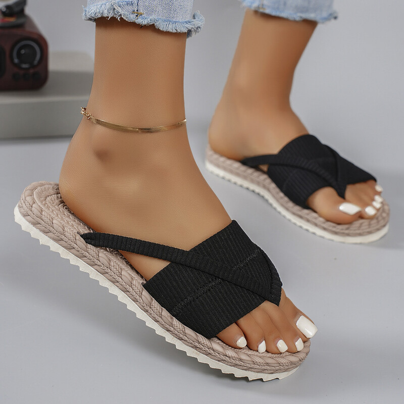Naiste lamedad sussid 2024, suvine uus mood sandaalid Mugavad kerged vabaaja sussid Disainer õues ranna liumäed naistele