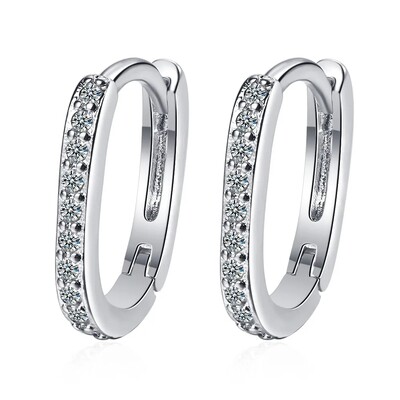 925 Hõbedast nõelaga augustamise rõngakujuline rõngaskõrvarõngas naistele tüdrukutele, pulmaehted eh1089