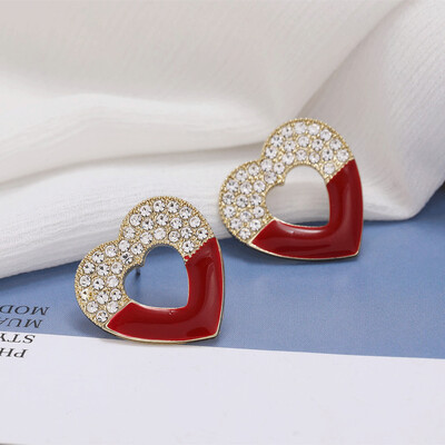 Cercei tip inimă mare de culoare albă pentru femei, fete, coreeană, picături de dragoste, glazură, estetică, viața de zi cu zi, bijuterii minimaliste