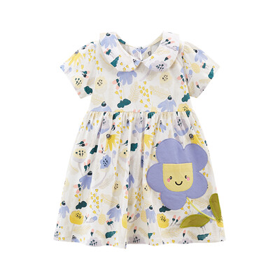 Little Maven 2024 Rochie de vară Haine pentru fetițe Desene animate Broderie Flori Rochii Îmbrăcăminte pentru copii Rochii Bumbac