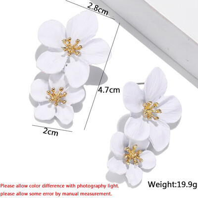 Korea uued kahekihilised lillelised kõrvarõngad naistele liialdatud naistele lillelised kõrvarõngad moeehted aretes de mujer