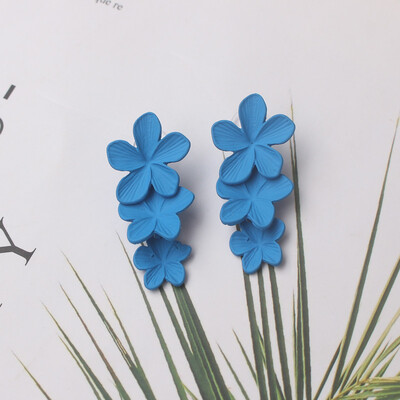 Korea uued kahekihilised lillelised kõrvarõngad naistele liialdatud naistele lillelised kõrvarõngad moeehted aretes de mujer