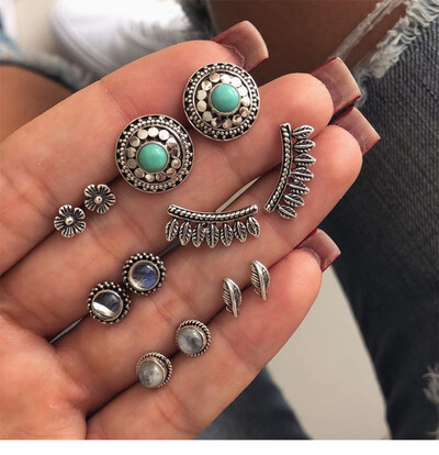 Set de cercei cu stele de mare din scoici din Boemia, pentru femei, vară, plajă, perle, cercei geometrici, bijuterii de modă pentru fete