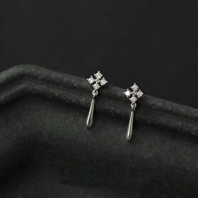 925 hõbenõela läikivad tsirkoonist kõrvarõngad naiste stiil armsad armsad ehete aksessuaarid lihtsad moeehte aksessuaarid