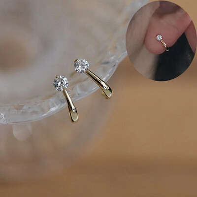 925 hõbenõela läikivad tsirkoonist kõrvarõngad naiste stiil armsad armsad ehete aksessuaarid lihtsad moeehte aksessuaarid