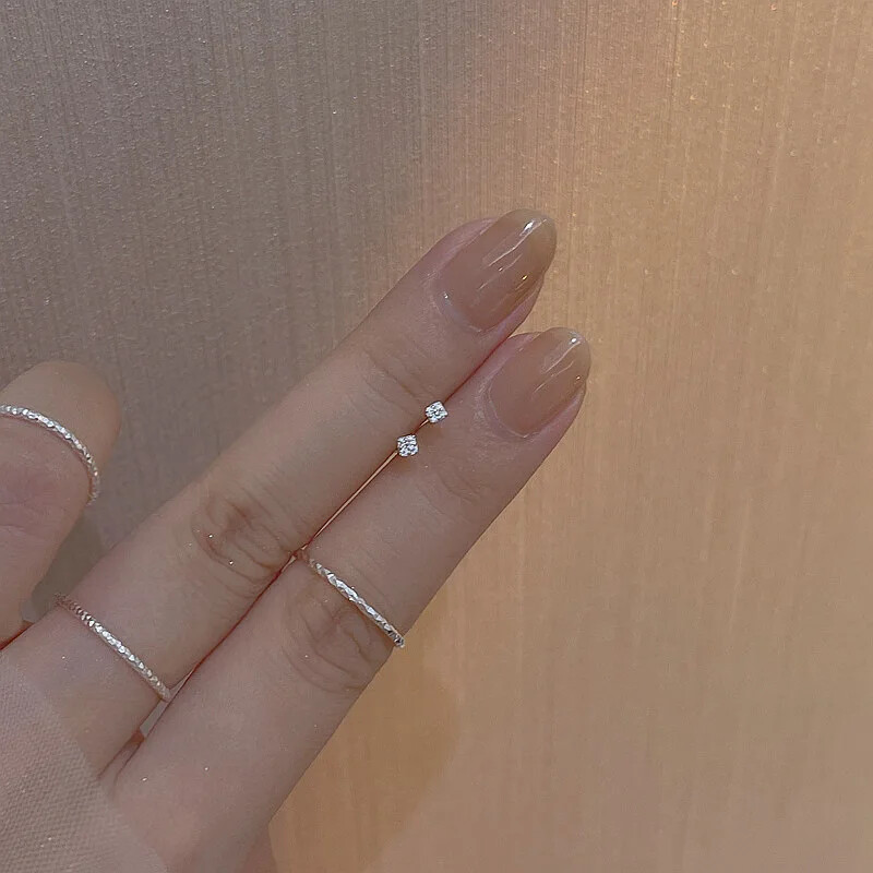 925 hõbenõela läikivad tsirkoonist kõrvarõngad naiste stiil armsad armsad ehete aksessuaarid lihtsad moeehte aksessuaarid