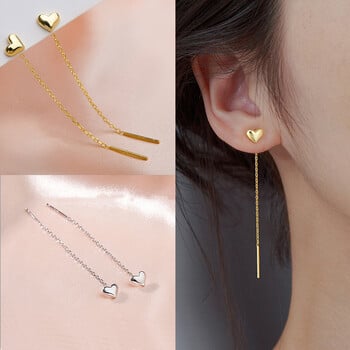 LATS Trend Long Wire Tassel Thread Chain Climb Star Heart Beads Pendants Drop Earrings γυναικεία ίσια κρεμαστά σκουλαρίκια Κοσμήματα