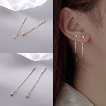 LATS Trend Long Wire Tassel Thread Chain Climb Star Heart Beads Pendants Drop Earrings γυναικεία ίσια κρεμαστά σκουλαρίκια Κοσμήματα