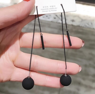 LATS Trend Long Wire Tassel Thread Chain Climb Star Heart Beads Pendants Drop Earrings γυναικεία ίσια κρεμαστά σκουλαρίκια Κοσμήματα
