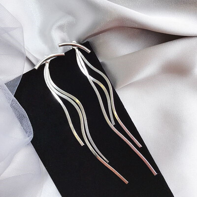 LATS Trend Long Wire Tassel Thread Chain Climb Star Heart Beads Pendants Drop Earrings γυναικεία ίσια κρεμαστά σκουλαρίκια Κοσμήματα
